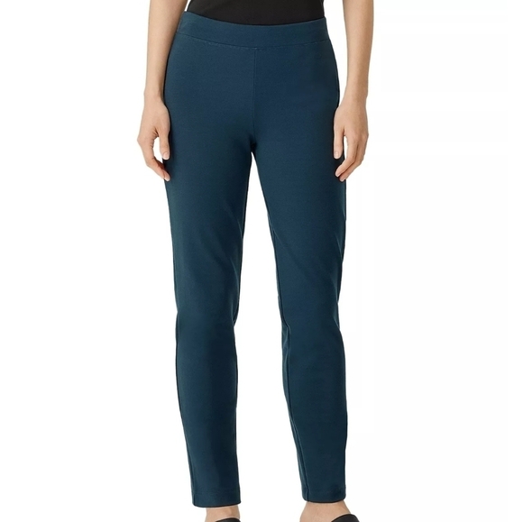 𝅺EILEEN Fisher Teal Women's Stretch Slim Ankle Pants - Picture 2 of 10